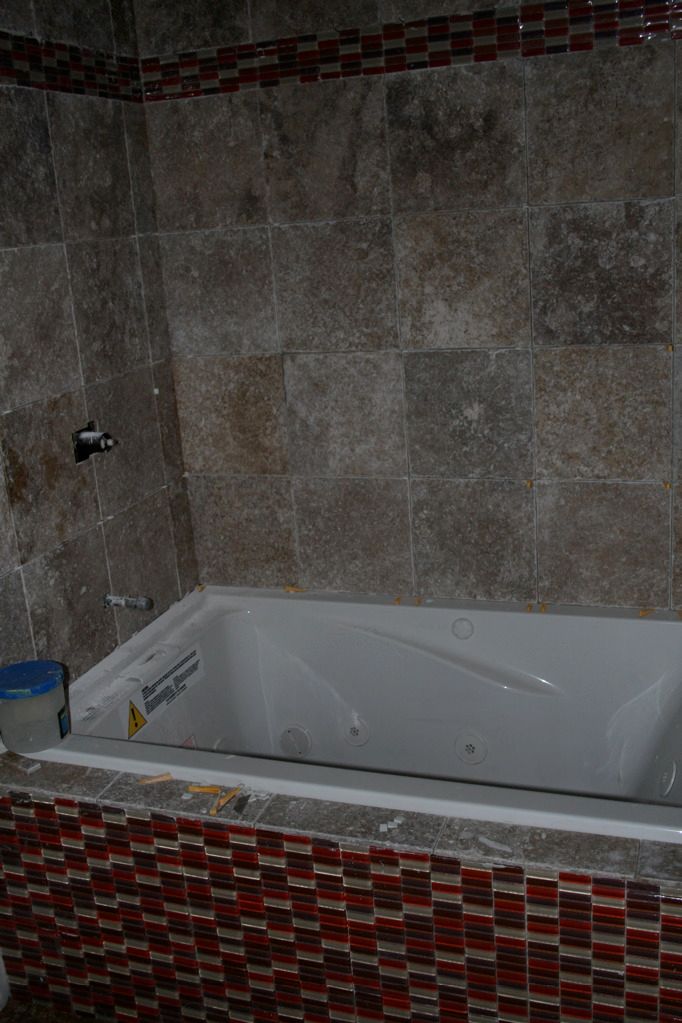 Shower and tub area