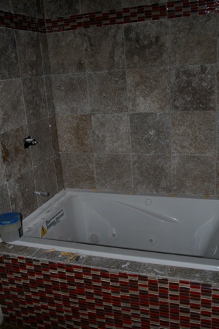 Shower and tub area