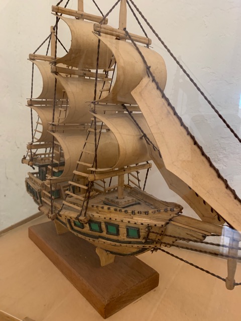 Model ship built out of match sticks by a prisoner