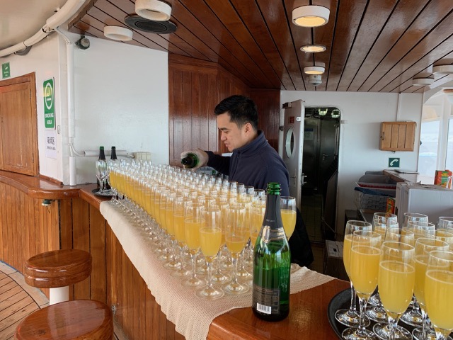 Getting ready to cross the Antarctic Circle with Mimosas