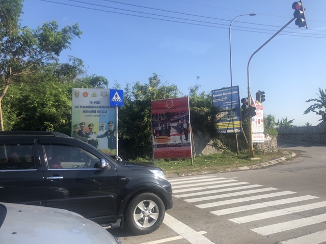Billboards at traffic light