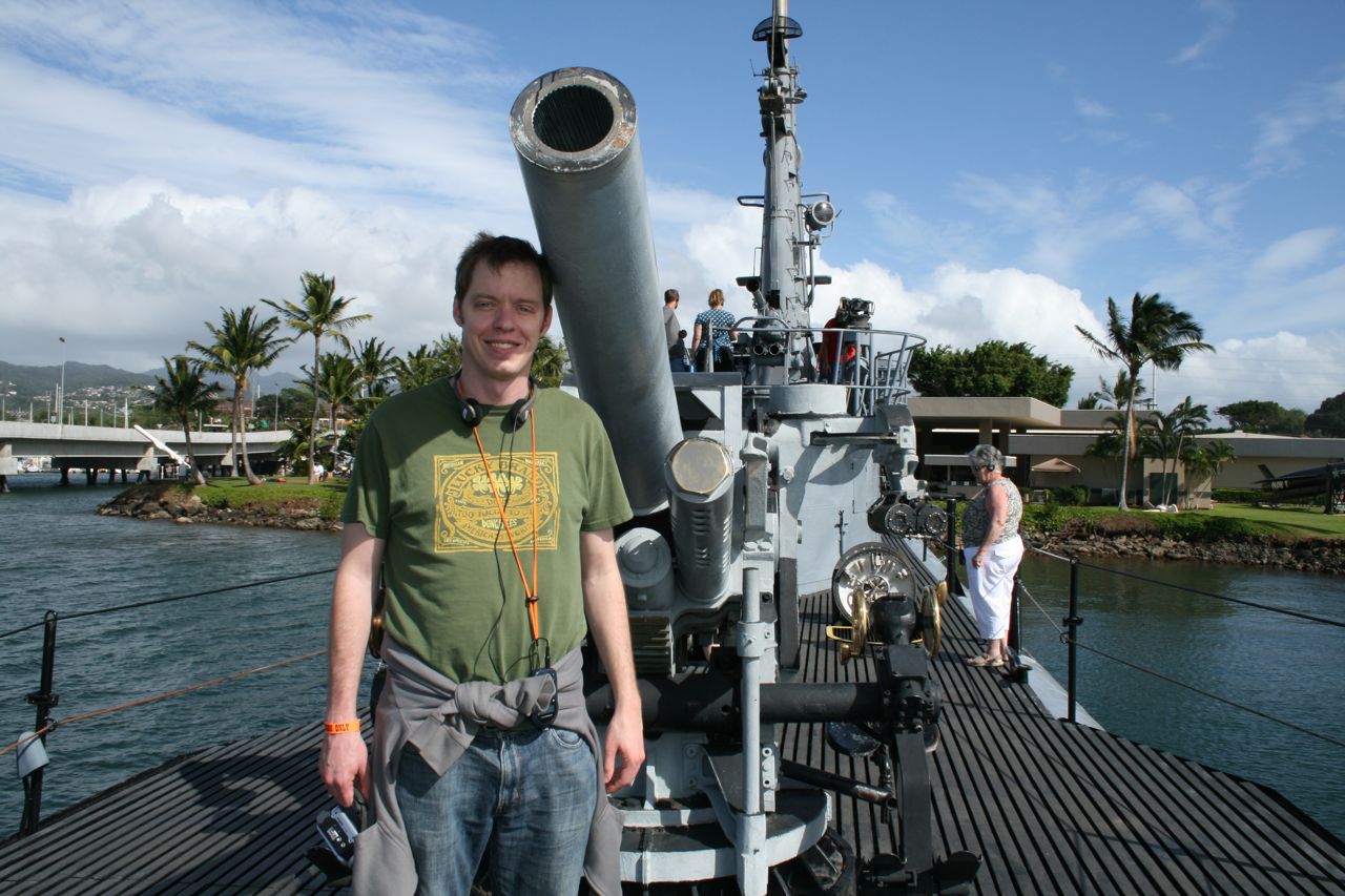 Rob standing in front of the big gun