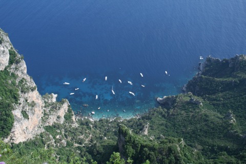 Boats from the top of Anacapri