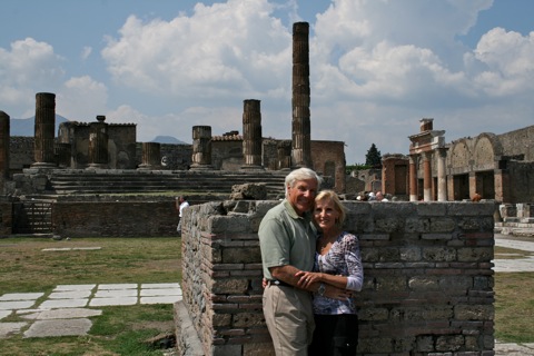 Dad and Mom with the Temple of Jupiter in the background