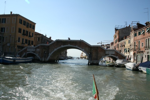 The only 3-arch bridge in Venice