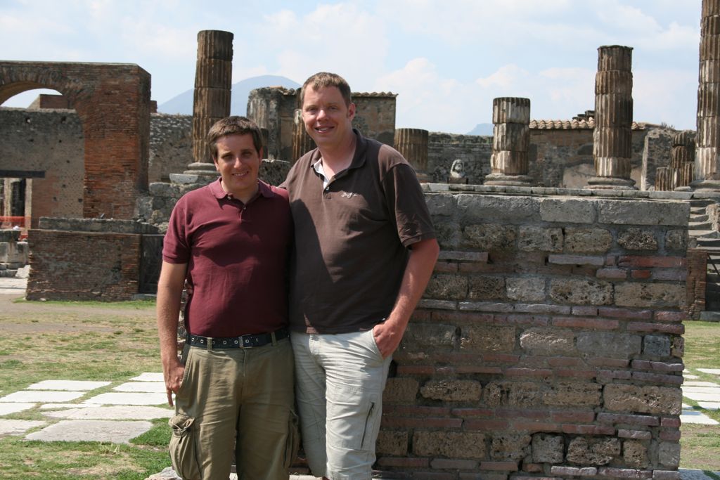 Myke and Rob with the Temple of Jupiter in the background