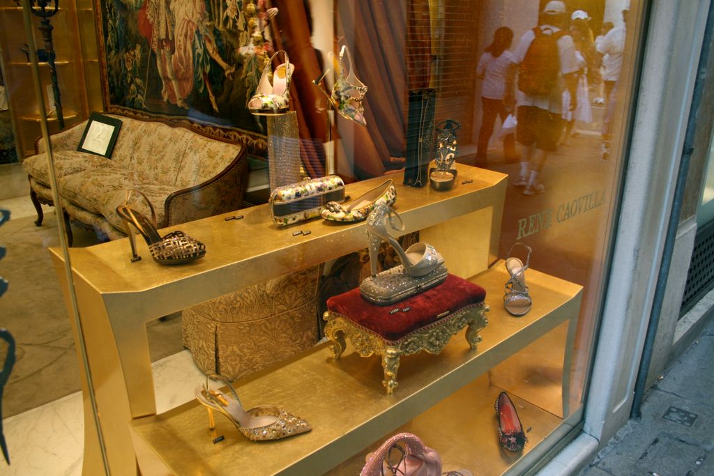 Window of the shoe store