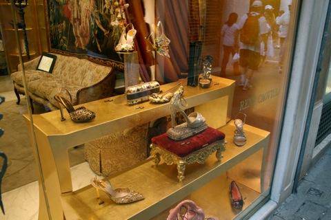 Window of the shoe store
