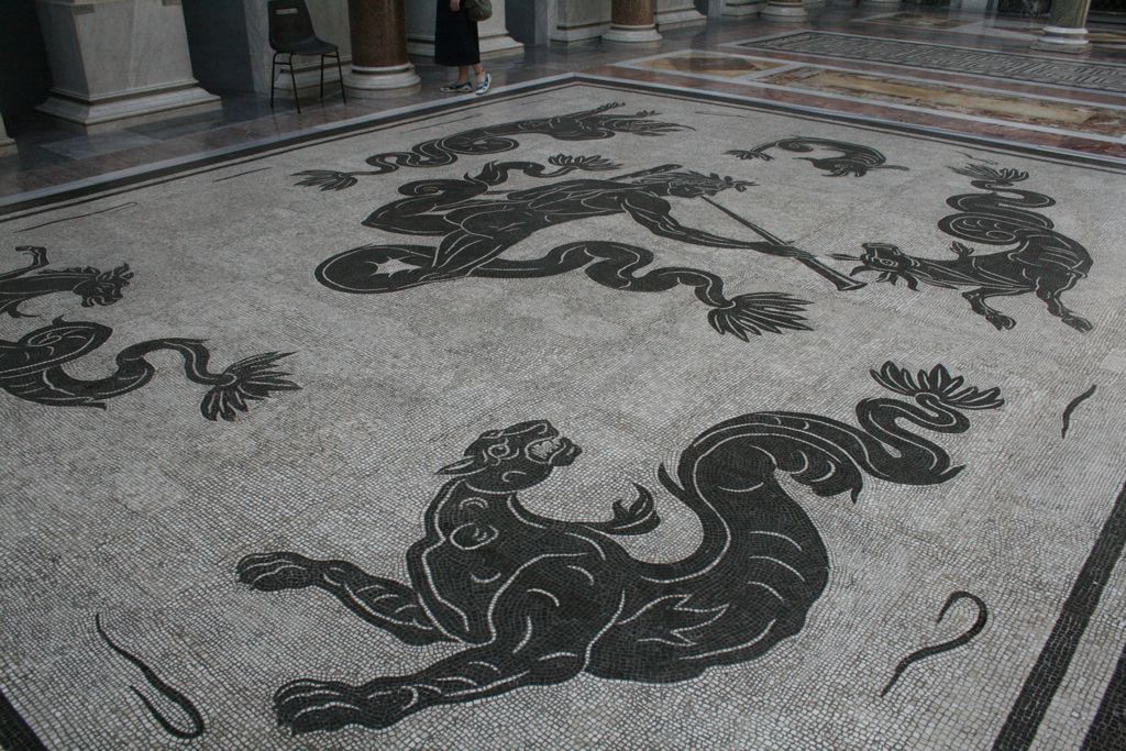 Tile floor in the Braccio Nuovo