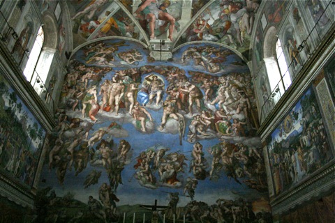 Front wall of the Sistine Chapel