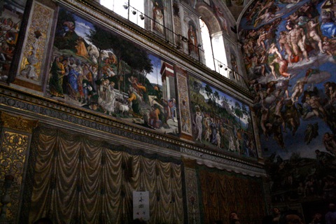 Left wall of the Sistine Chapel