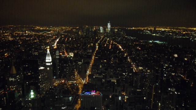 Colorful Rooftop Lights at Night from atop the Empire State Building