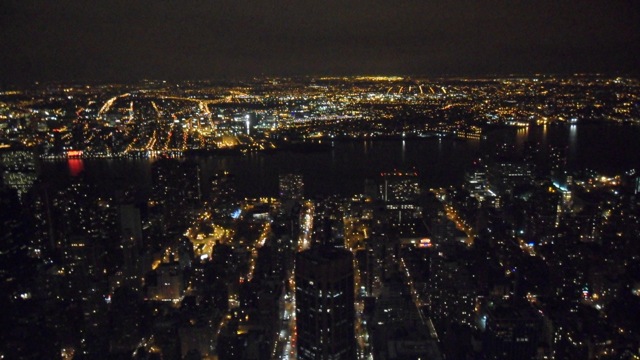 East River at Night from atop the Empire State Building