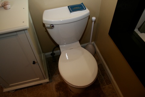 New toilet in the master bathroom