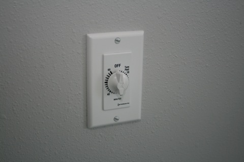 Timer for the heat lamps in the guest bathroom