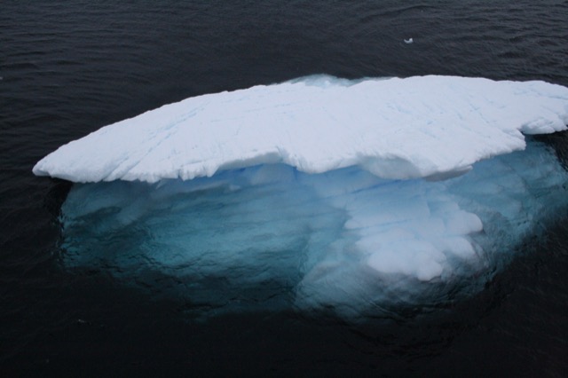 Cool iceberg mostly underwater