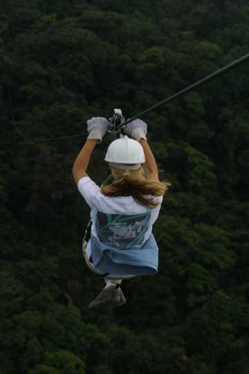 IMG_4143 Kelly, on the zipline, at SkyTrek