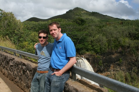 Rob and Myke at the waterfall