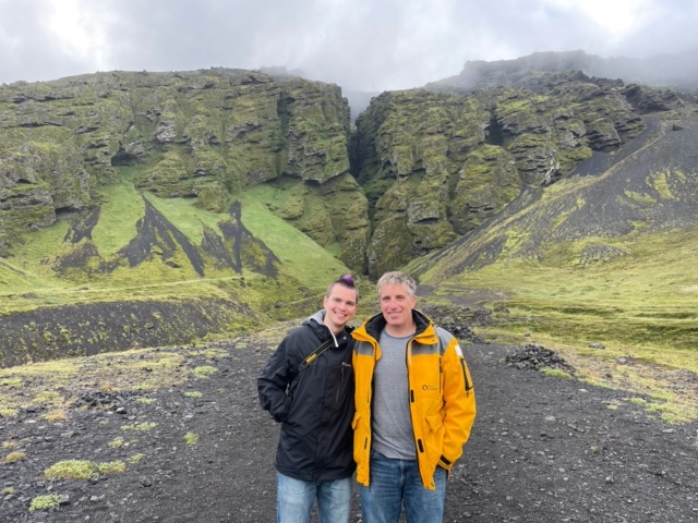 James and Myke at the Rauðfeldsgjá Gorge