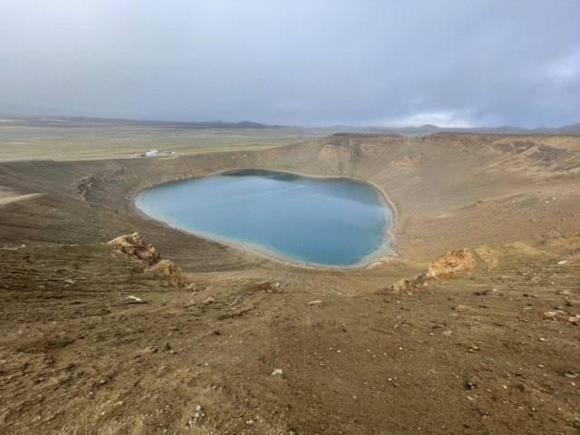 Looking down on the Víti Crater Lake