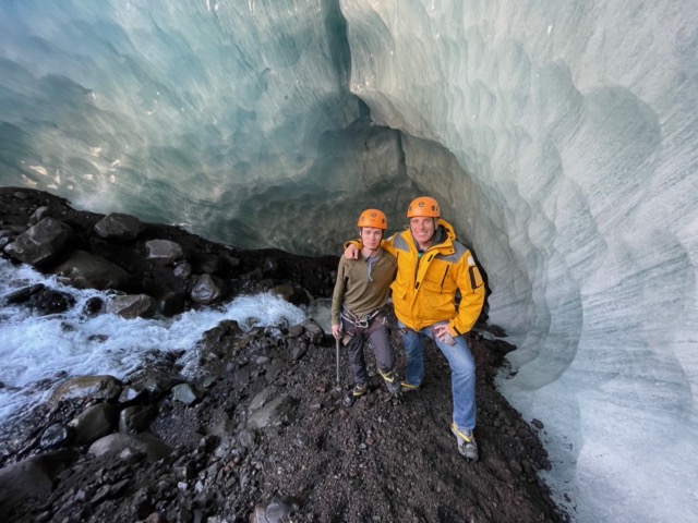 Harris and Myke in the ice cave