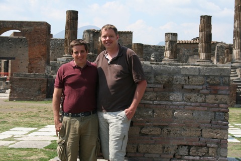 Myke and Rob with the Temple of Jupiter in the background
