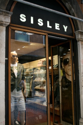 Sisley seems like a funny name for a guy's clothing store