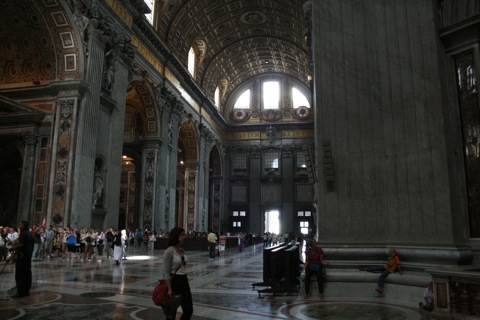 Looking back from the front of the basilique