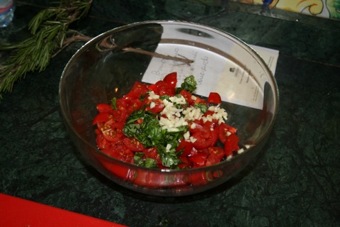 Bruschetta that we prepared in cooking class