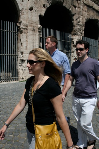 Kelly walking outside the Colosseum