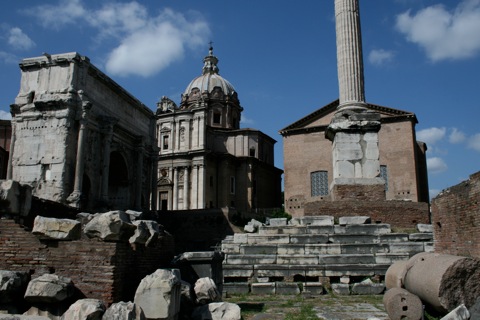 Arch of Septimius Severus and the Curia
